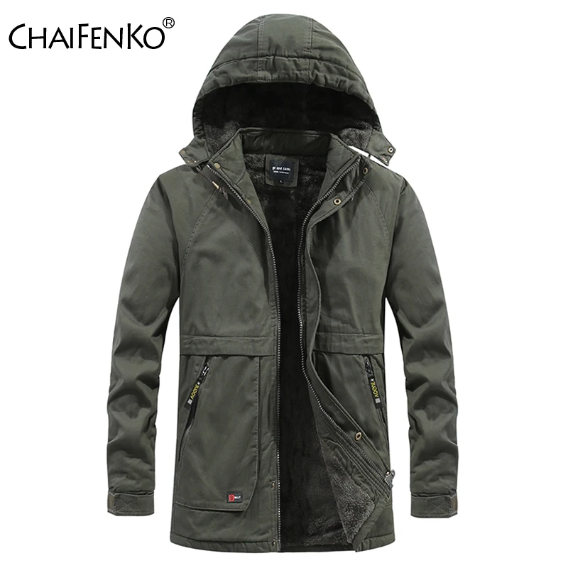 Men Winter Cotton Thick Warm Parkas 2024 New Hot Waterproof Fleece Jacket Coat Men Brand Outwear Fashion Hooded Casual Parka Men