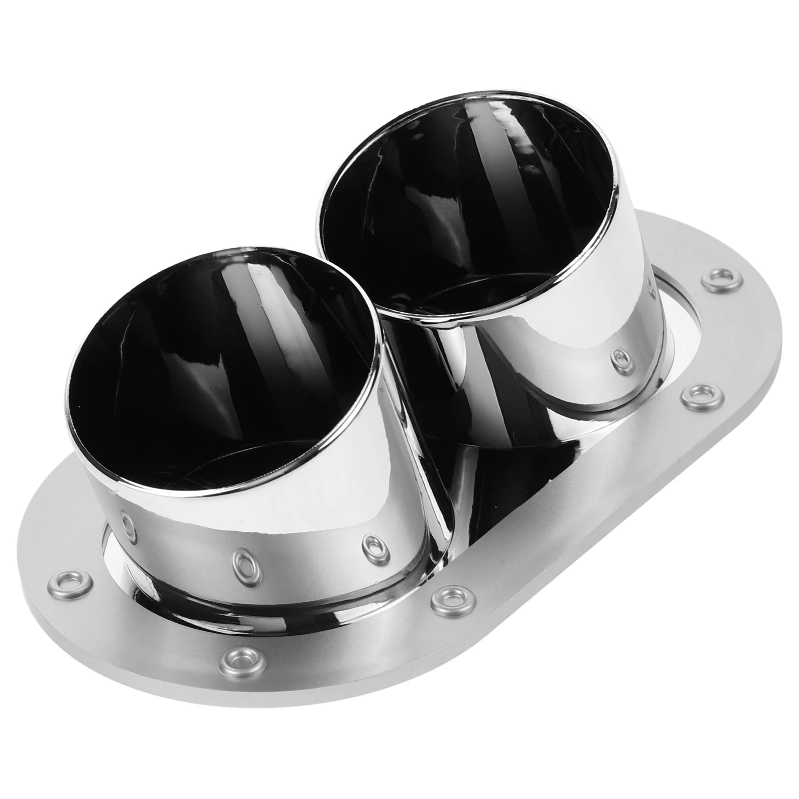 

Car Anti-collision Rubber Decorative Strip Fake Exhaust Tip Bumper Muffler Sticker Silver Abs Plastic Universal Protection