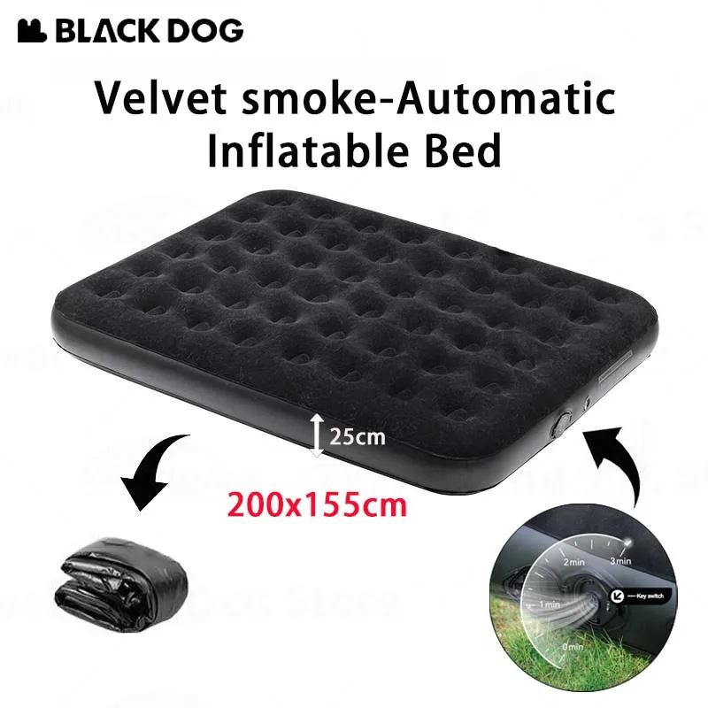 Naturehike Blackdog Automatic Inflatable Sleeping Mattress Outdoor Portable 2-3 Person Thickened Camping Tent Flock Sleeping Mat