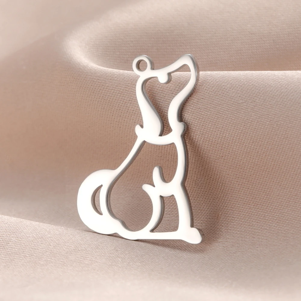 

My Shape 5 pcs Cute Dog Pendant Stainless Steel Animal Puppy Charms for Necklace Keychains Jewelry Making Handmade DIY Gifts