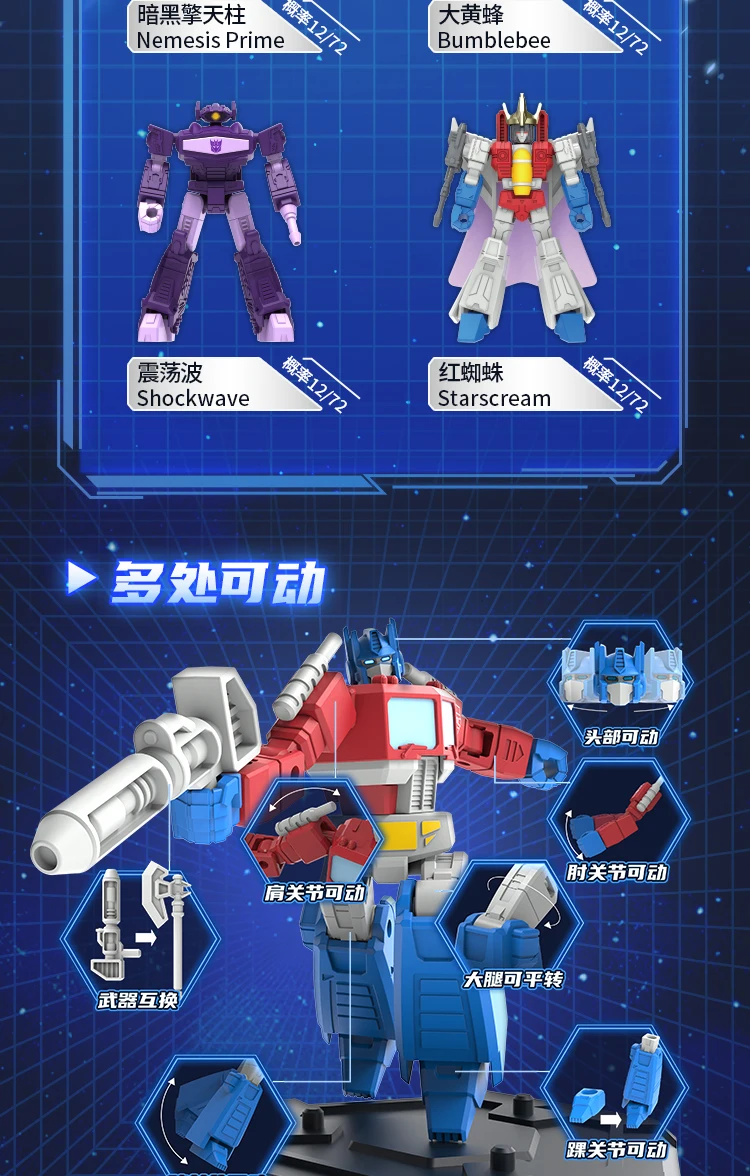 Transformations-Blindbox Optimus Prime Actionfigur Megatron Starscream Shockwave Bumblebee Anime-Modell Kinderspielzeug Geschenke – Detail 4