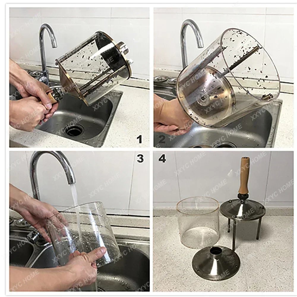 AC 100-240V Household Fuel Gas Coffee Beans Baking Machine Direct Fire Roaster Capacity 400G Glass Transparent Visualization