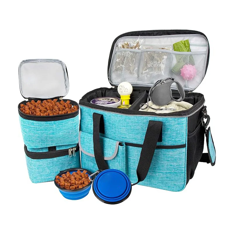 hair folding, large-capacity portable pet handbag, outdoor dog food storage diagonal span backpack