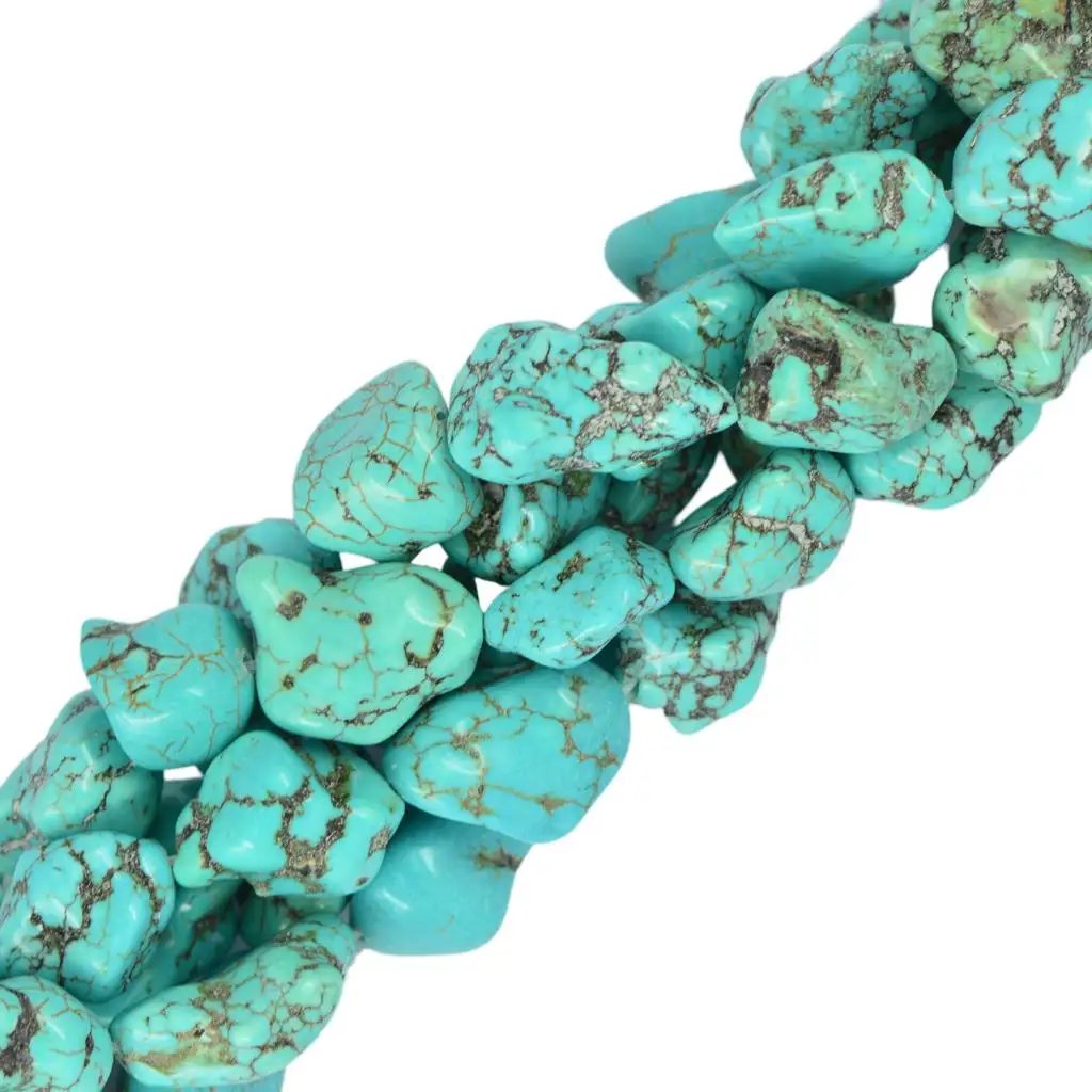 Blue Turquoise Gemstone Stone Nugget Loose Beads with hole Jewellery Making