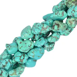Blue Turquoise Gemstone Stone Nugget Loose Beads with hole Jewellery Making