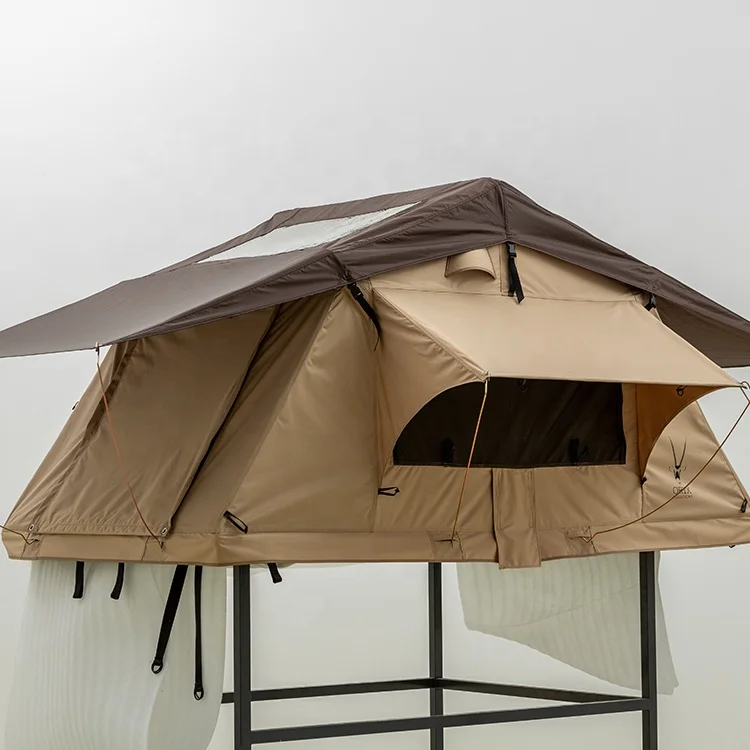 New Outdoor Off-Road Camping Car Roof Tent With Big Space Canvas Rooftop Tent For Camping