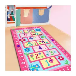 Fashion Hopscotch Carpet Educational Children's Baby Nursery Rugs for Playroom Classroom Bathroom Living Room Decor Crawling Mat