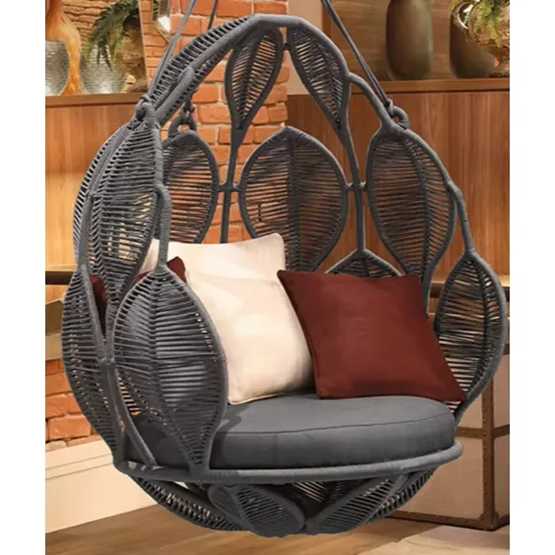 Leaf Egg Shape Living Room and Outside Hanging Chair Furniture Outdoor Garden Proch Rope Swing