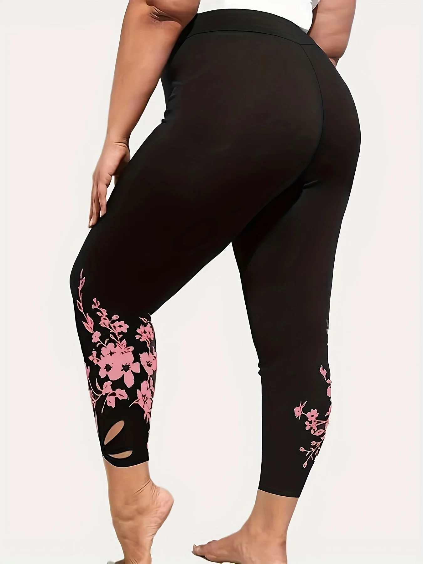 Women\'s Cropped Pants Fashionable High Waisted Tight Yoga Pants  Casual Printed Yoga Leggings Plus Size Training Sports Pants