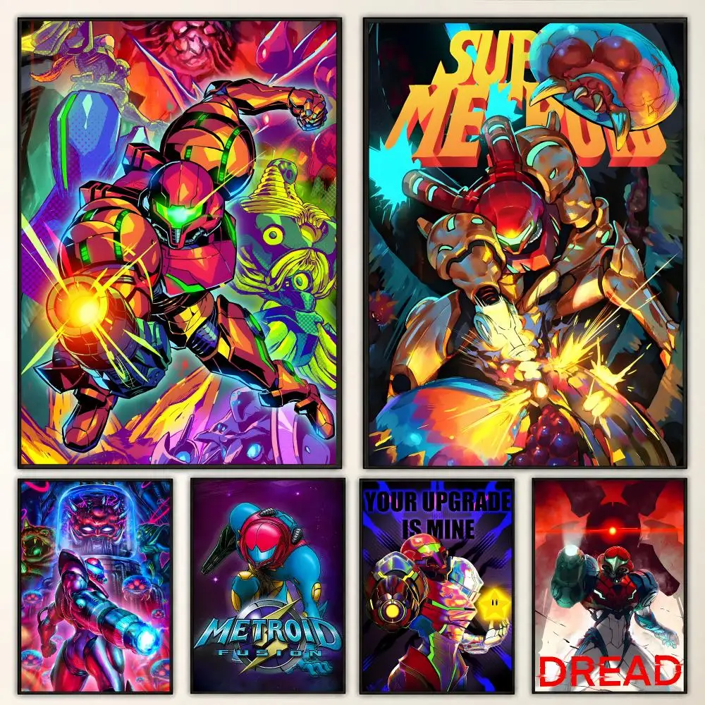 Metroid Prime Sci Fi Game Cosmic Adventure Collection Poster Aesthetic Art Print for Bedroom & Living Room Decor, Unframed