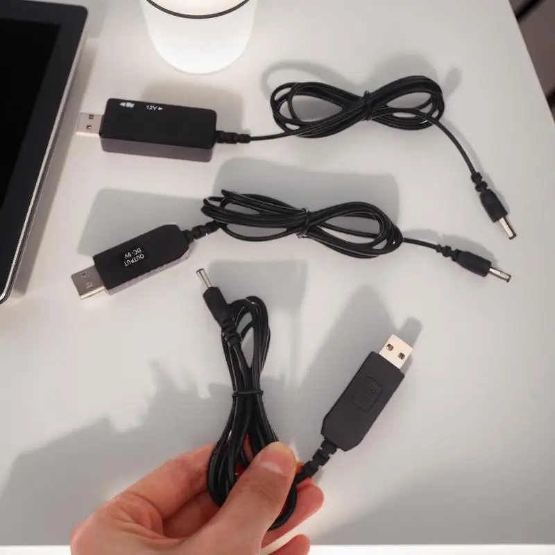 1Set DC 5V To 12V USB Cable Boost Converter Step-up Cord For Wifi Router Modem Fan 5.5*2.1mm WiFi To Powerbank Cable Connector