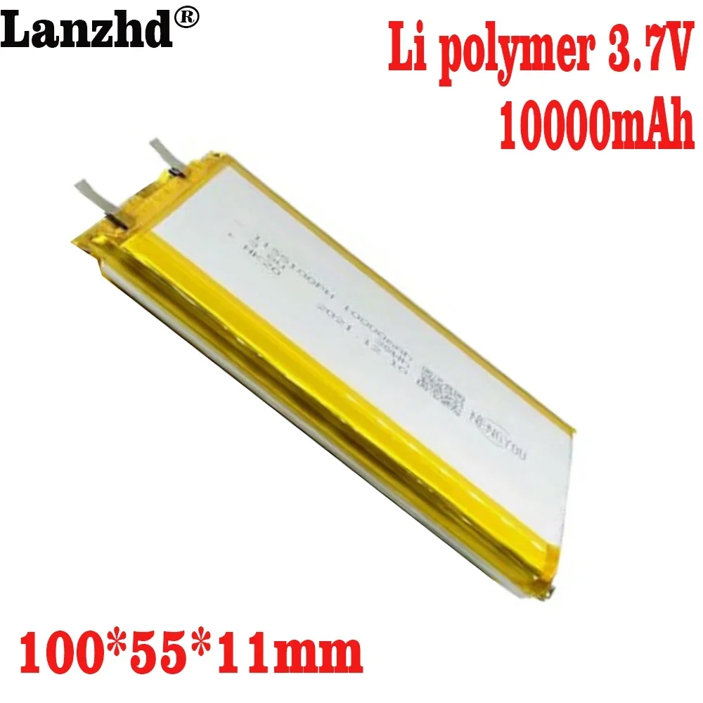 1-10PCS 3.7V Li Polymer Batteries 10000mAh 1155100 Soft package battery For Power Bank Bluetooth Speakers Tablet DVD battery