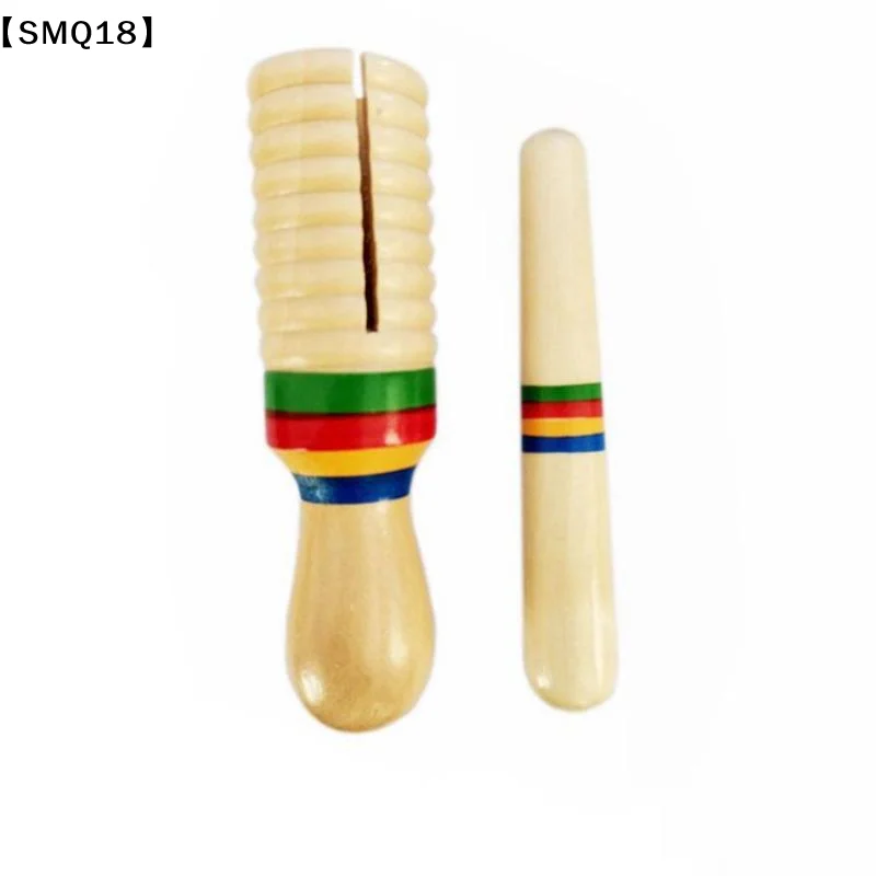 Musical Instruments Wooden Small Single-threaded Ring Percussion Cylinder Croak Frog Kid Educational Parts【SMQ】