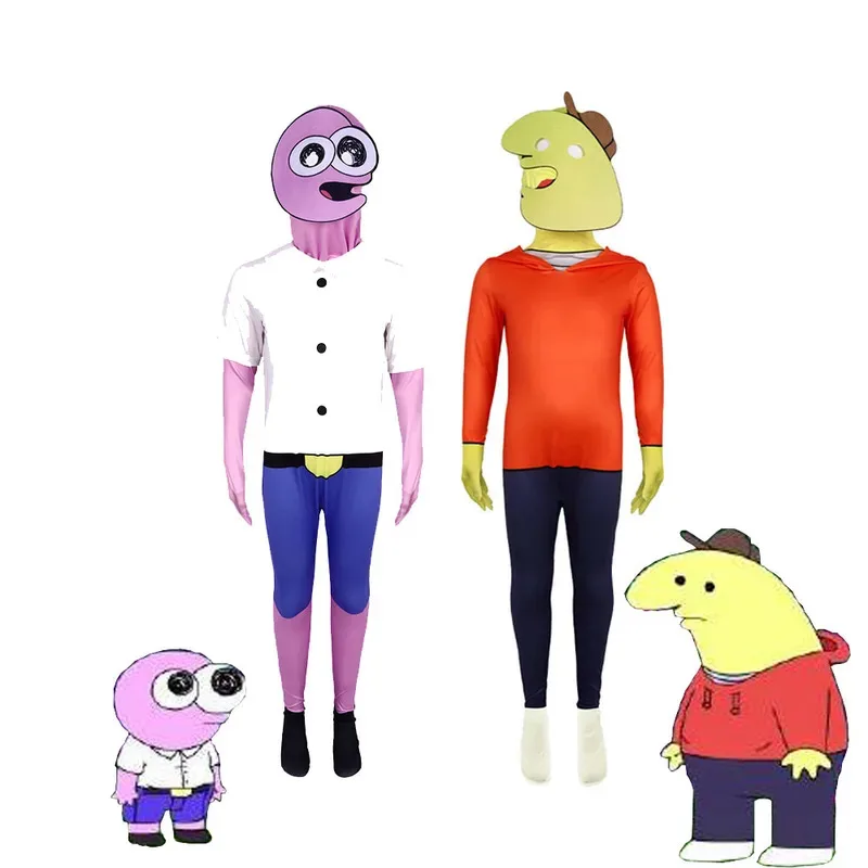 Костюм для косплея «Улыбающиеся друзья 2», маскировка для мальчиков и девочек, комбинезоны Чарли и Пима, забавный наряд для вечеринки на Хэллоуин, день рождения для детей
