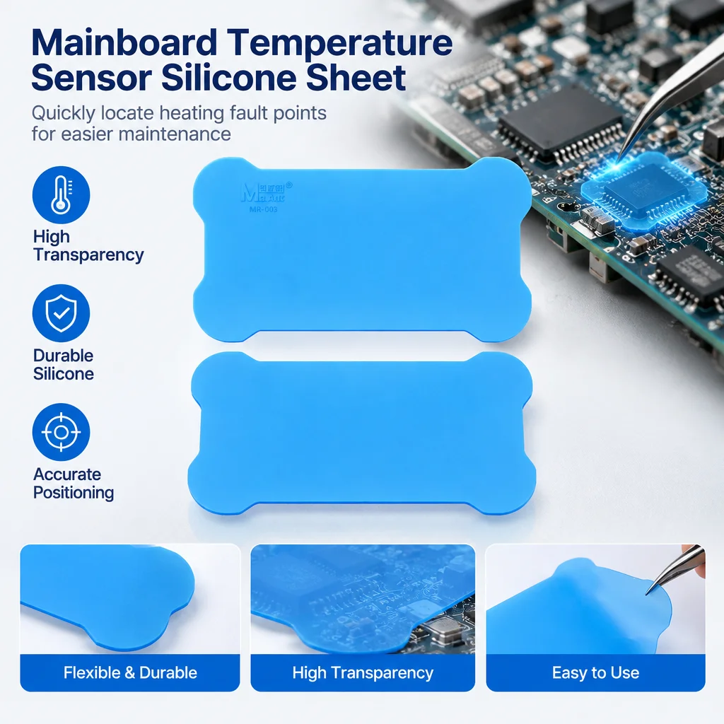 Flexible Bendable Silicone Test Sheet MR-003 35 Celsius Color Change Quickly Find Heating Chip on Cellphone Motherboard PCB