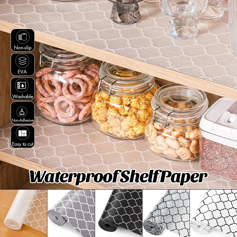 30x300cm EVA Printed Shelf Liner Non Slip Waterproof OilProof Kitchen Cabinet Drawer Mat Moisture-proof Drawer Mat Home Decor
