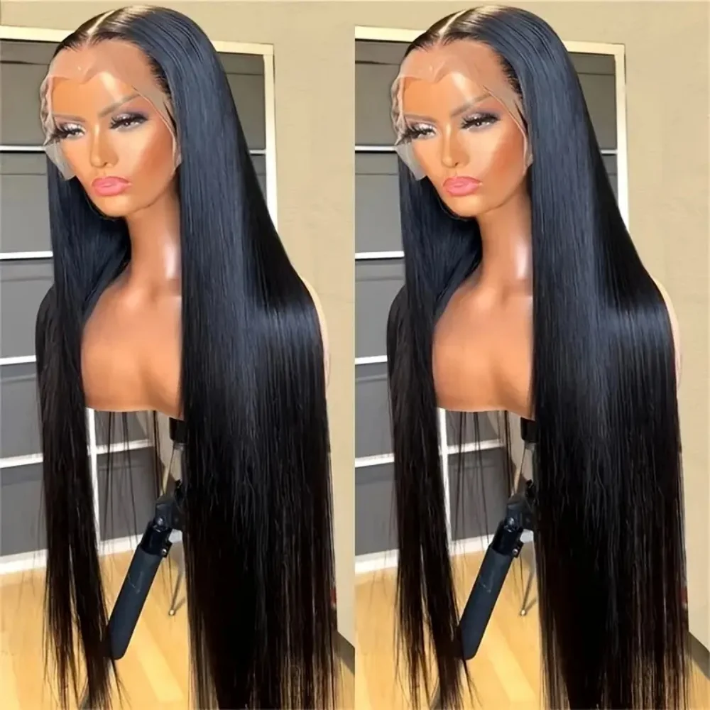 Straight 13x4 13x6 Lace Frontal Wigs Human Hair Smooth Natural Black Color Human Hair Wigs For Women Pre Plucked With Baby Hair