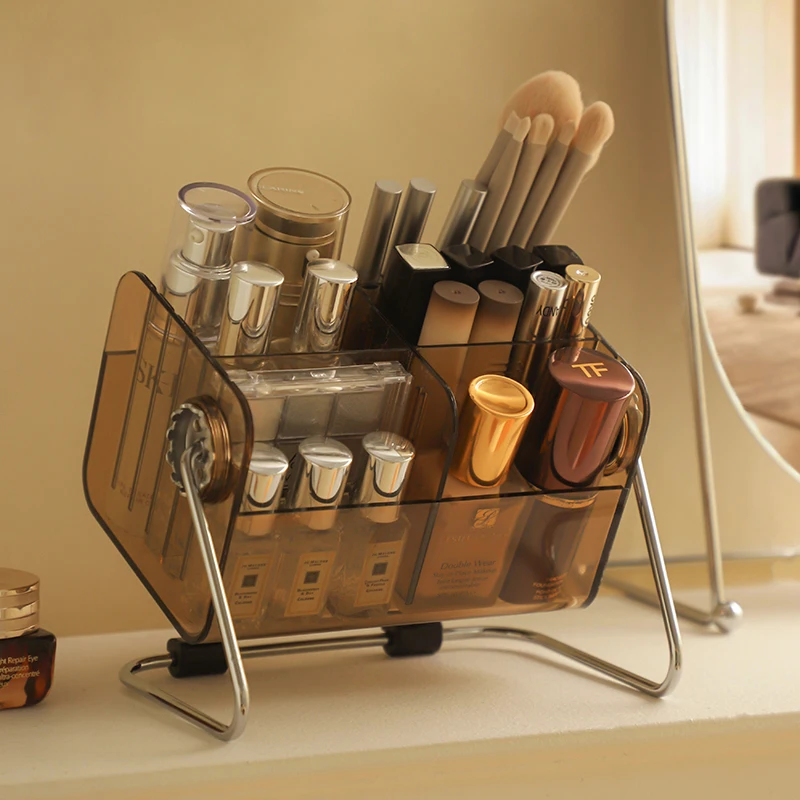 Rotating Cosmetic Storage Box For Perfume Nail Polish Desktop Dressing Table Lipstick Eye Shadow Makeup Brush Tube Storage Rack