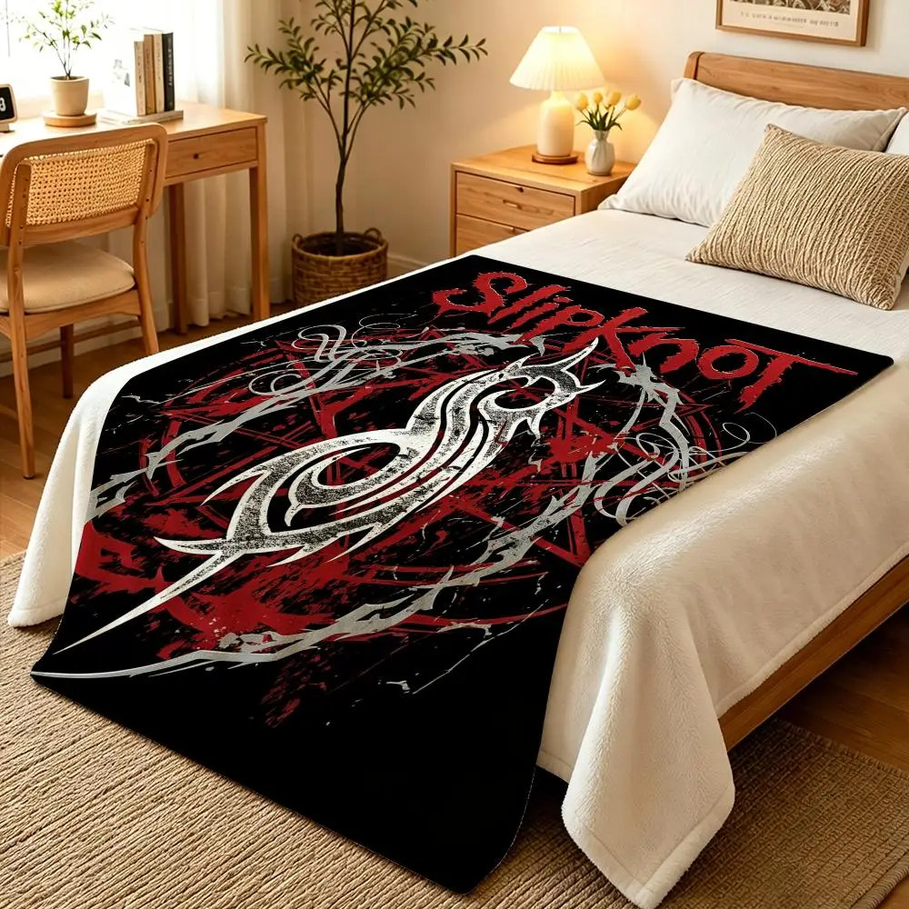 Music Metal Band Slipknot Throw Blankets Soft Warm Flannel Blanket Bedding for Bed Living room Home Sofa