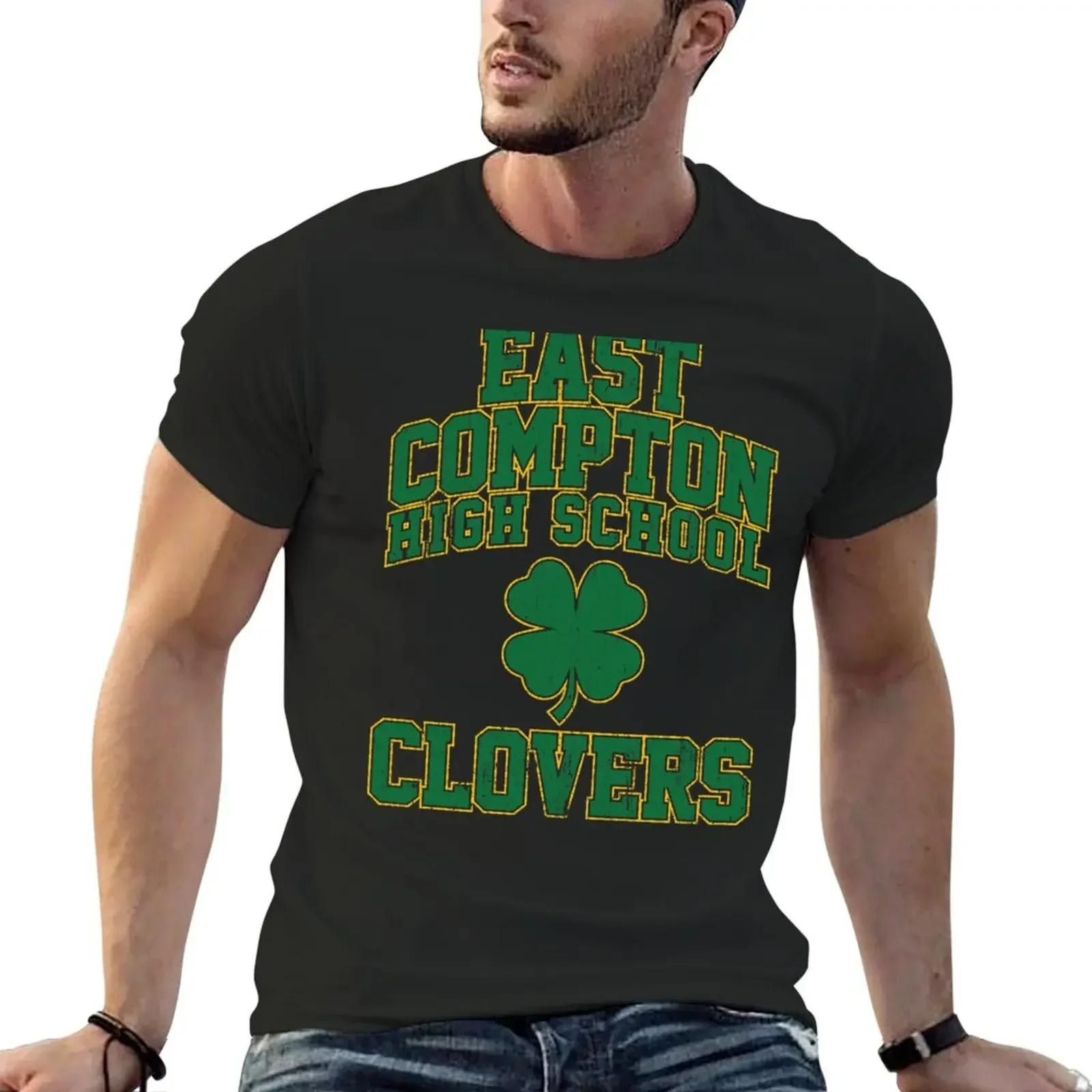 East Compton High School Clovers (Variant) T-Shirt cotton graphic tees vintage graphic tee fruit of the loom mens t shirts