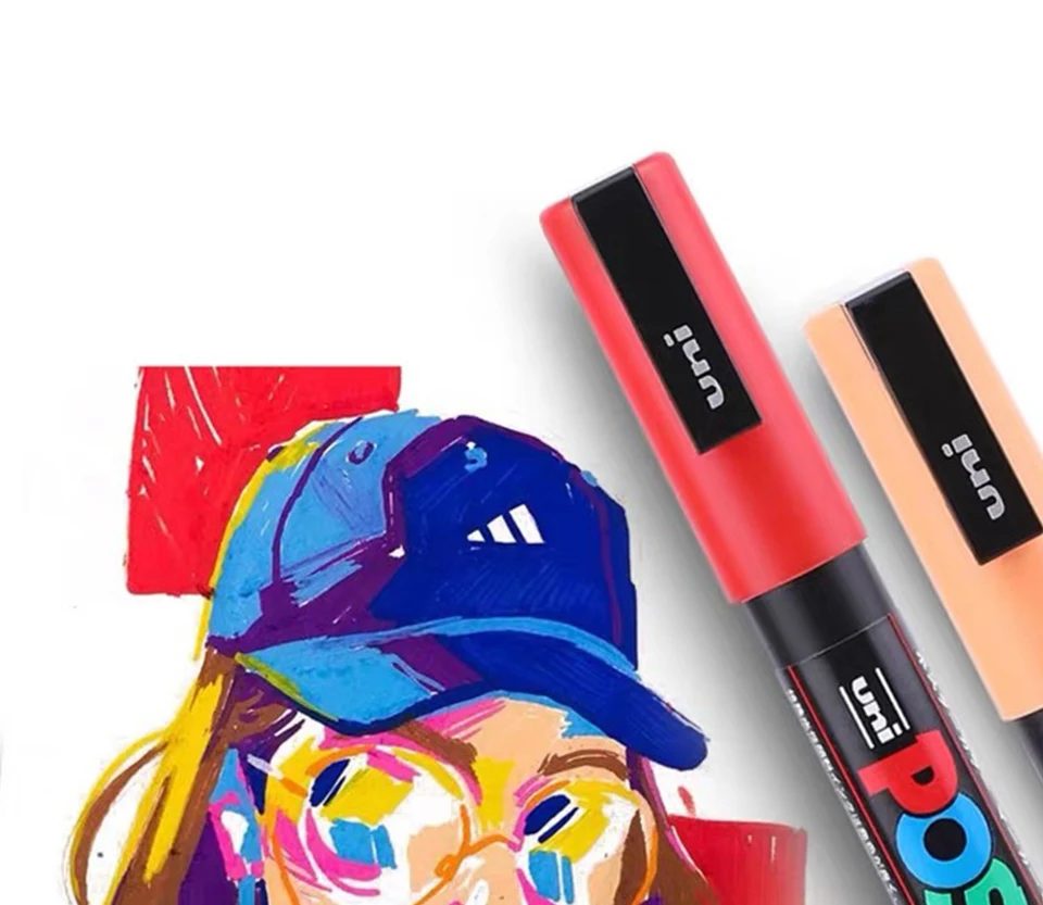 1 stücke Japan UNI POSCA Marker PC-1M/3M/5M Acryl Graffiti Stift Wasserdicht DIY stapelbare Farbe Kunst Malerei Schule Liefert – Detail 4