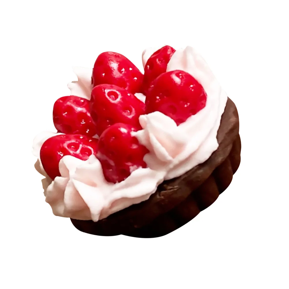 

Simulated Food and Play Strawberry Pie Decoration Dollhouse Mini Miniature Kitchen Baking Toys Resin Child Dessert Model
