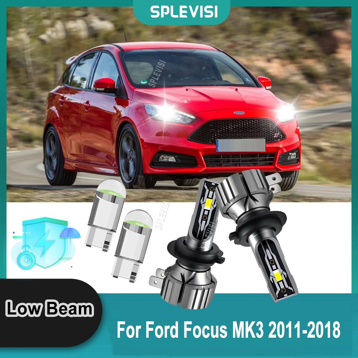 

H7 499 LED 75W White Headlight Low Bulbs - Superior Light Spread For Ford Focus MK3 2011 2012 2013 2014 2015 2016 2017 2018