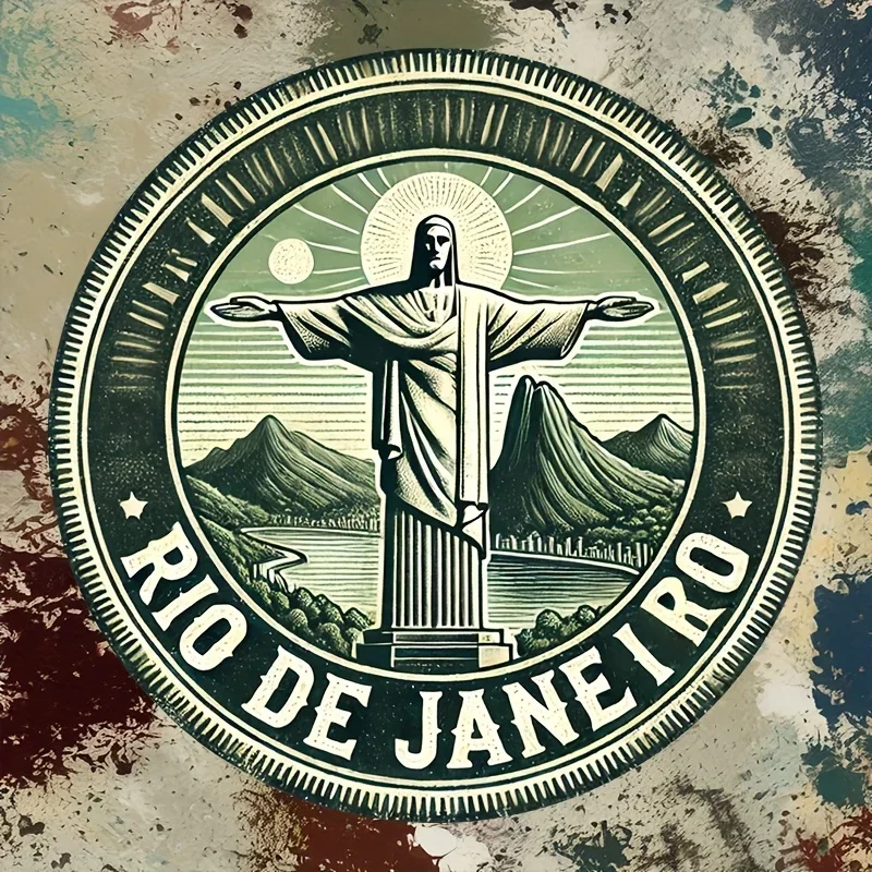 CIFBUY Vintage Rio de Janeiro Landmark Aluminum Wall Art Waterproof Wearproof Metal Sign Decor Home Bar Cafe Patio Gift