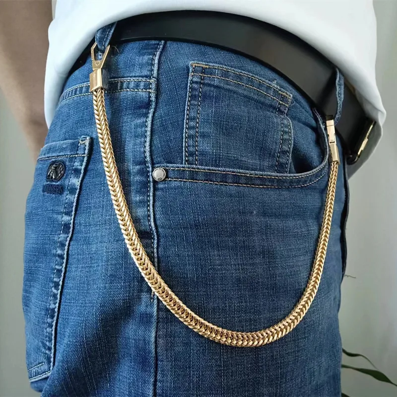 42CM Long Punk Style Metal Keychain Wallet Belt Hip Hop Jean Trousers Hipster Pants Shoulder Bag Chain Men\'s Accessory