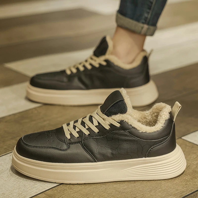 

Мужские теплые повседневные туфли без каблука, удобные ретро-кожаные повседневные туфли, мужские ретро-ботинки без каблука для мужчин, Zapatos Para Hombre