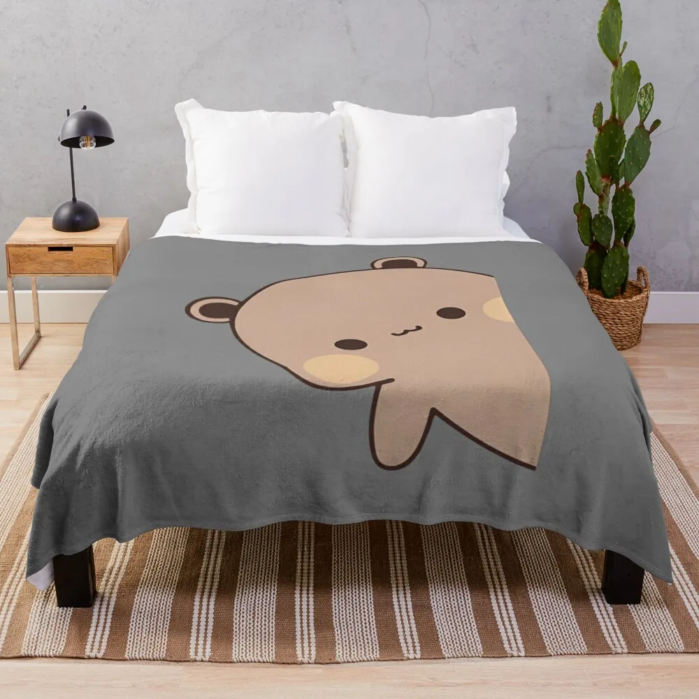 Hello! DuDu brownie Bear is watching you Throw Blanket Bed Polar Blankets