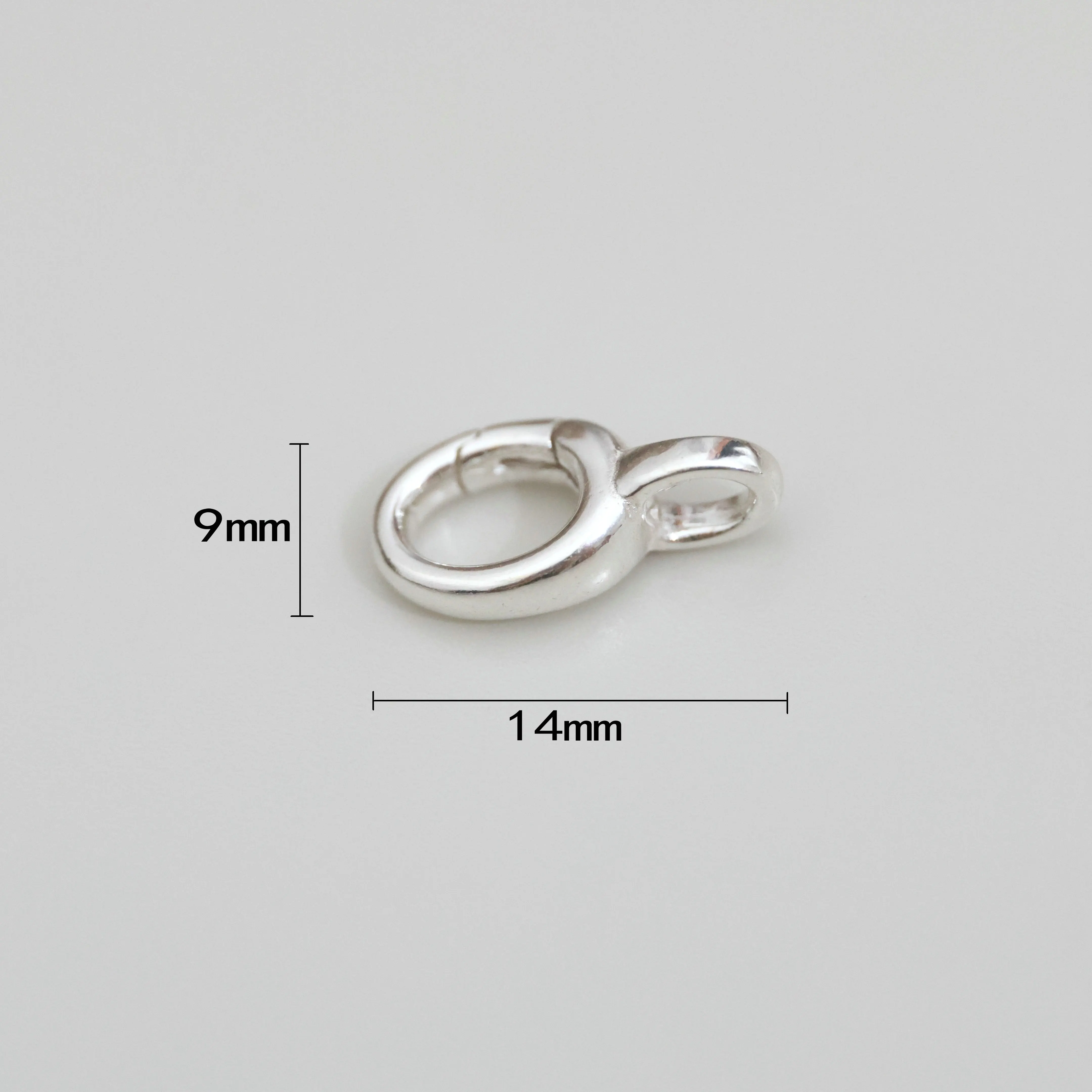 1pc 100% Solid 925 Sterling Silver Snap Hook Clasp for DIY Fine Jewelry Finding JQ0064