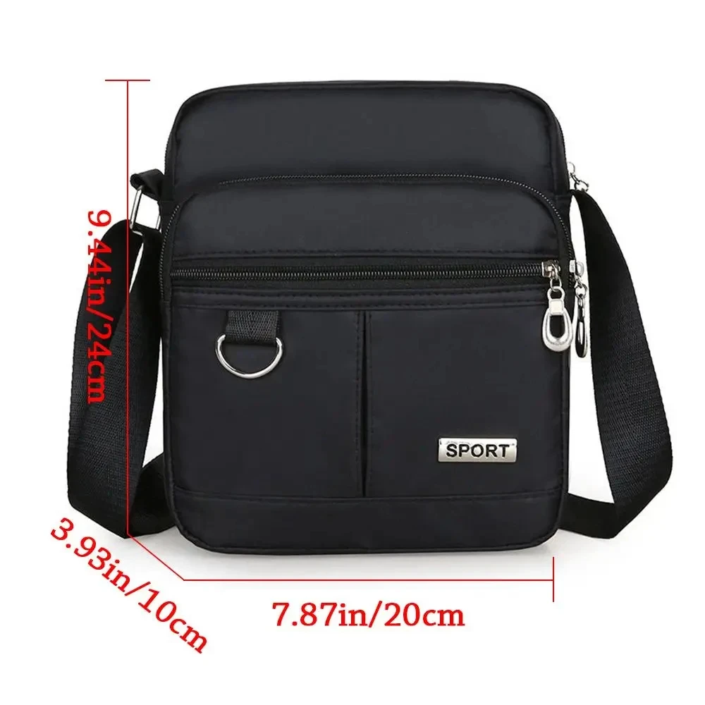 Waterproof Shoulder Bag Women\'s Nylon Square Purse Lightweight Crossbody Cell Phone Messenger Wallet Bag With Multi Pockets