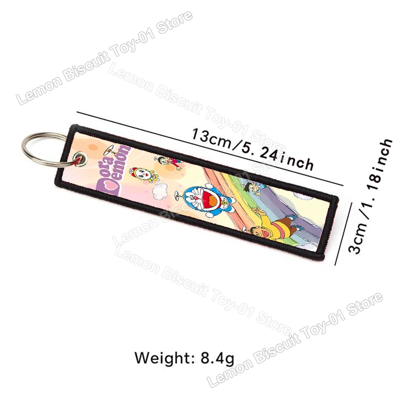 Doraemons Series Key Fobs Holder Embroidery Cartoon Keychain for Motorcycle Cars Women Men Anime Decorations Funny Gifts - view 2
