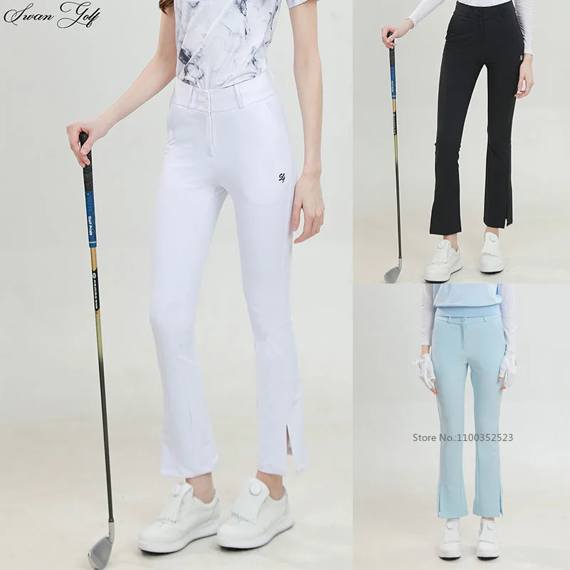 SG New Golf Sweatpants Women Quick-dry Flared Pants Elastic High-waist Breathable Sports Trousers Summer Split Golf Pants