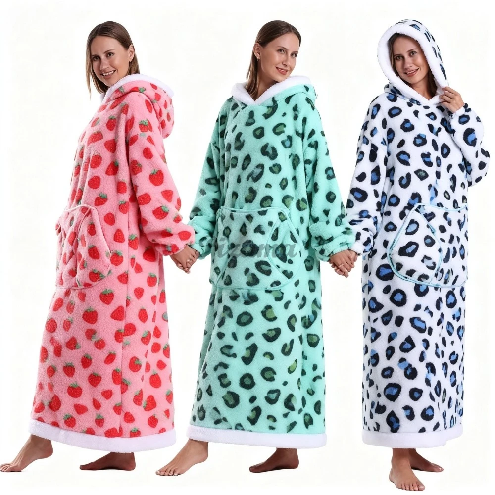 

Женский халат с леопардовым принтом животных, цельный большой размер, одеяла для ТВ, праздничные зимние теплые банные халаты, халаты для взрослых, пижамы