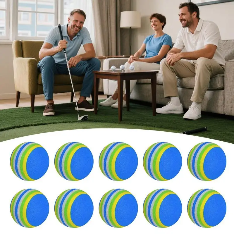 كرة جولف إسفنجية 10 قطع من كرات تدريب الجولف EVA ألعاب عائلية رياضية معدات إحماء للاستخدام الداخلي في الفناء الخلفي #4