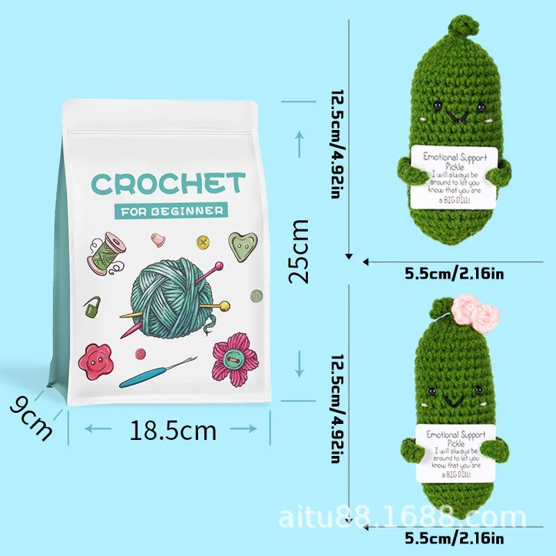 1set Crochet for Beginner Crochet Starter Kit with Step-By-Step Video Tutorials and Yarns,Hook,Accessories for Cucumber Doll DIY