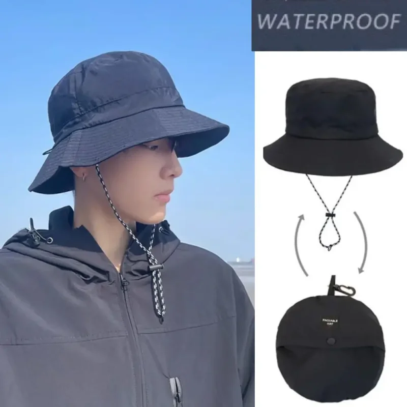 Outdoor Tragbarer Anti-UV Camping Wandern Sonnenhut Sommer Sonnenschutz Anglerhut Unisex Wasserdichter Fischerhut Panama Bucket Hat
