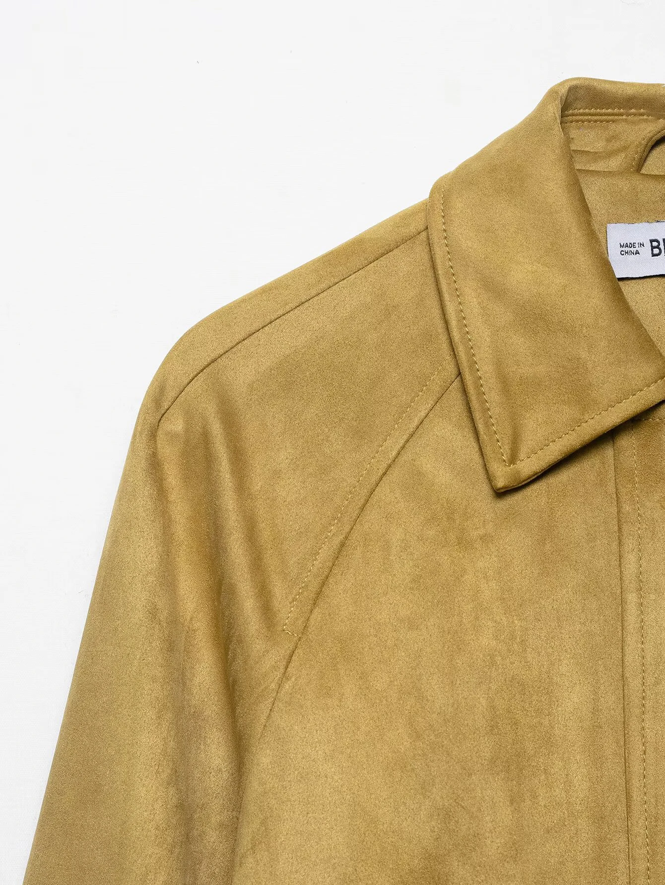 DEEABAE المرأة الخريف نمط جديد الأوروبية والأمريكية عارضة فضفاضة ومتعددة الاستخدامات الجلد المدبوغ تأثير الطيار سترة معطف فوقي #6