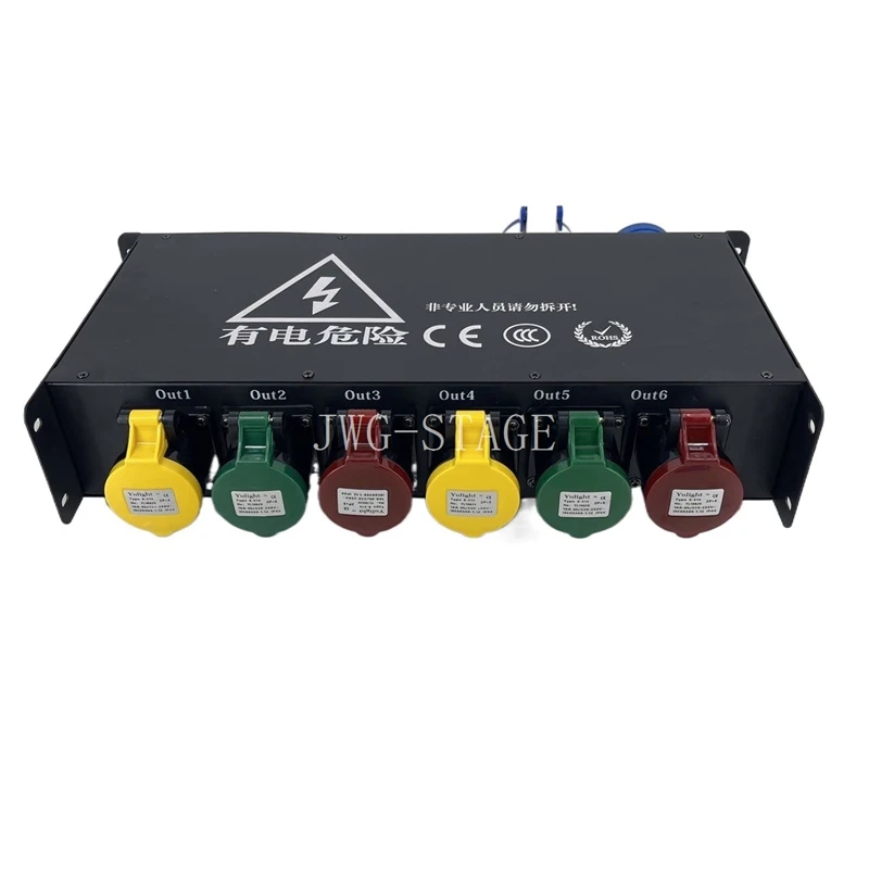 Распределительная коробка звука сценического освещения, большой экран, выход 16 А, 6-контактный блок питания