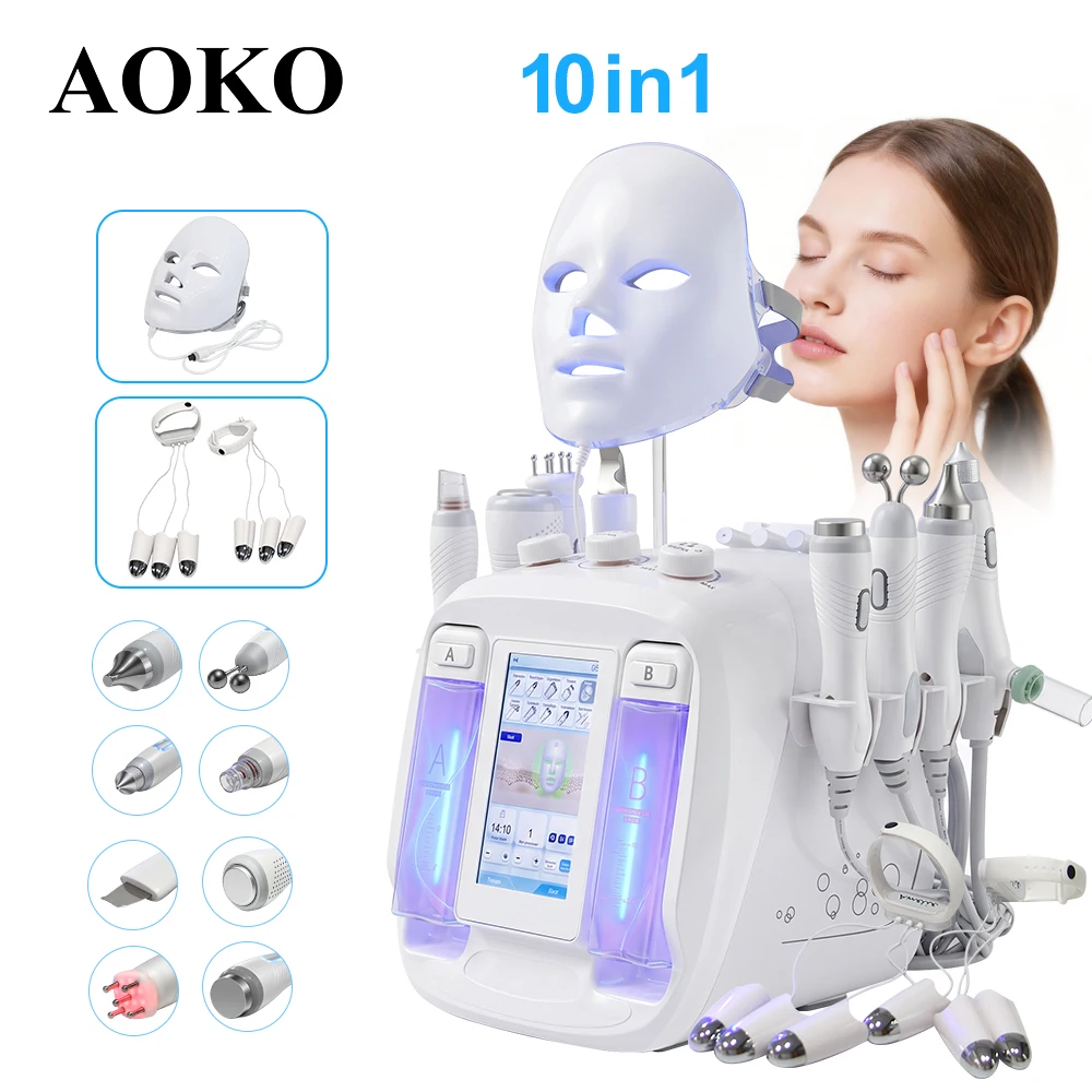 AOKO Hot Selling Multi-functional Machine Face Water Oxygen Hydro Care Skin Cleaning 10 in 1 Machine