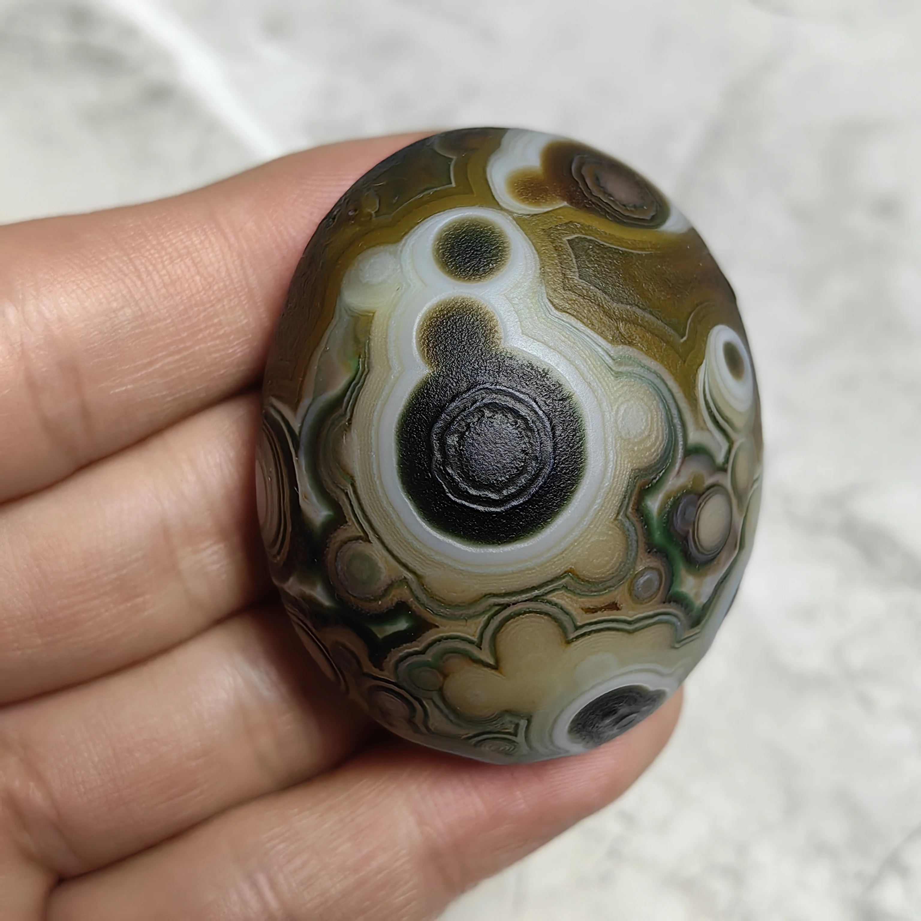 Pure Natural Divine Eye Raw Palm Stones Gobi Sardonyx for Chakra Healing, DIY Decor & Against Negative Energy Block