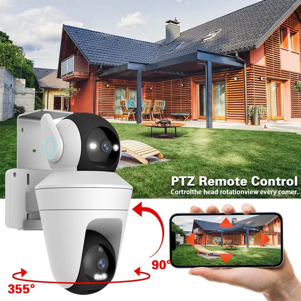 5K 10MP PTZ IP กล้อง 10X ซูม WiFi Dual เลนส์กล้องหน้าจอ Dual Home Color Night กล้องวงจรปิดการเฝ้าระวังการติดตามอัตโนมัติ smart Life CAM