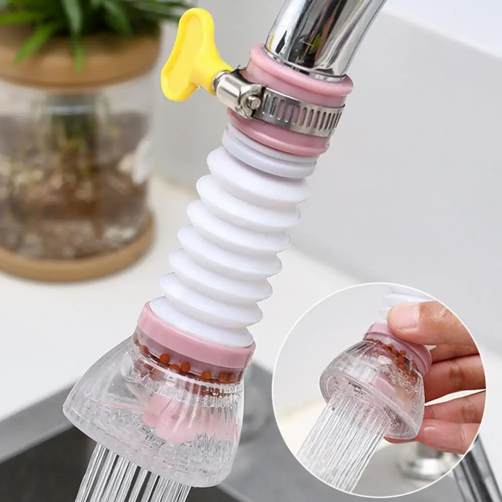 Flexible Kitchen Faucet Tap Extender Splash-Proof Water Filter Outlet Head Water Saving Sprayer Filter Diffuser Plastic Aerators