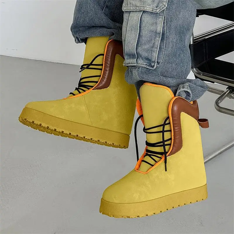

2026 Winter Warm Street Style Men's motorcycle Boots Height Increasing Light Adult Man Sports Casual Shoes Sneakers