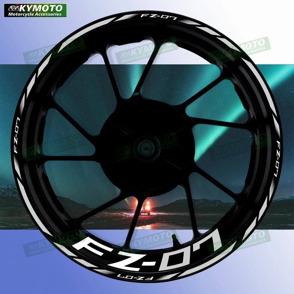

For FZ-07 FZ07 motorcycle accessories 17 inch front and rear wheel decals fairing hub modified rim reflective stickers