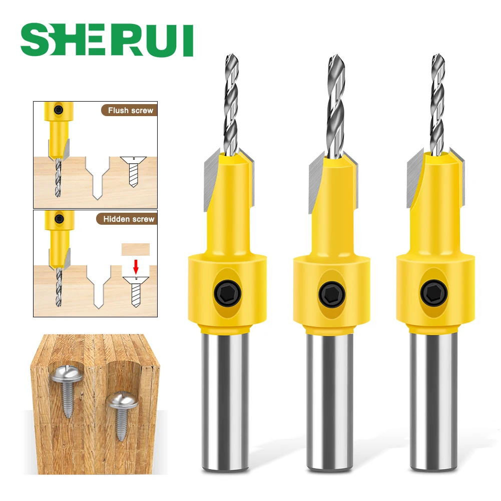 1pc 8mm 12mm Woodworking Countersink Drill Perforator Alloy Head Hole Drill Wood Screw Mounting Step Drill Bit