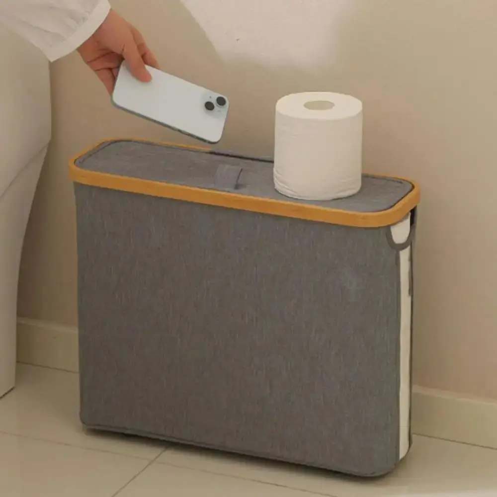 

Dustproof Toilet Paper Storage Basket Waterproof Smooth Surface Foldable Toilet Paper Storage Multifunctional Durable