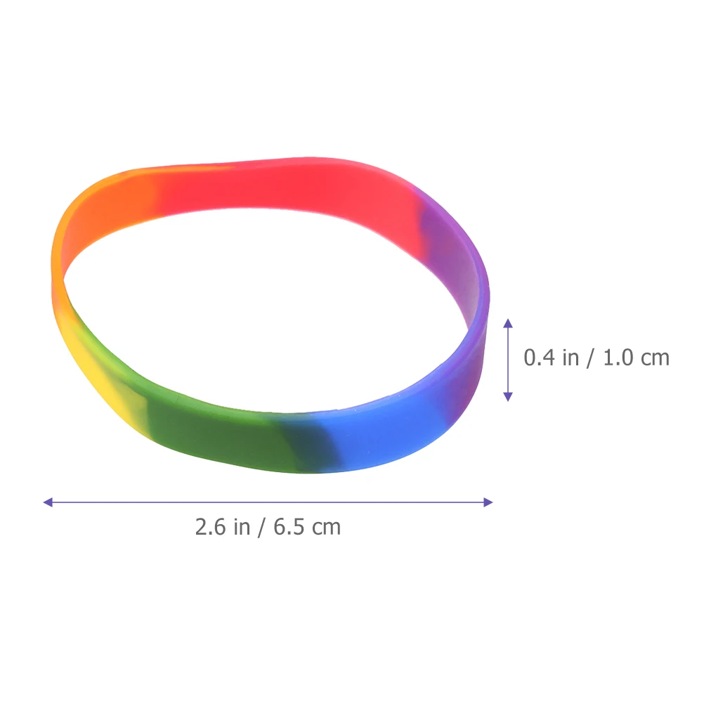 

12Pcs Rainbow Bracelet Pride Wristband Durable Practical Gift for Every Occasion Personalized Silicone Pride Bracelet